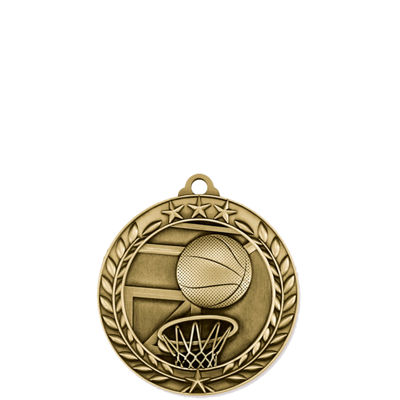 Large Basketball Achievement Wreath Medal & Ribbon | Dinn Trophy
