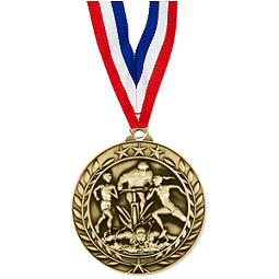 Triathlon Medal - Large 2 3/4" Achievement Wreath Medal with Ribbon