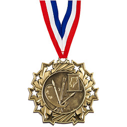 Art Ten Star Gold Medal with Ribbon