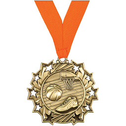 Basketball Medal - Basketball Ten Star Gold Medal