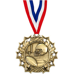 Football Medal - Football Ten Star Gold Medal