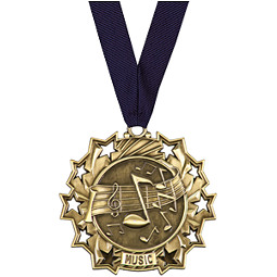 Music Medal - Music Ten Star Gold Medal