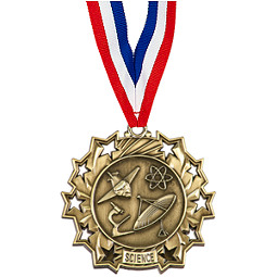Science Ten Star Gold Medal with Ribbon
