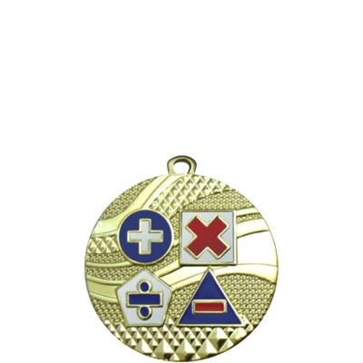 Math Medal - Bright Gold | Dinn Trophy
