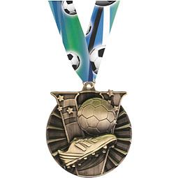 Victory Soccer Medal with Neck Ribbon 