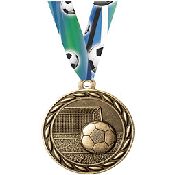 Soccer Medal with Neck Ribbon 