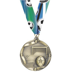 Soccer Medals - Antique Gold Soccer Medal