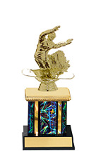 9" Dazzling Black Trophy with Rectangular Column