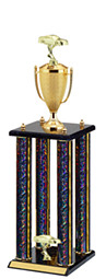 31" Large Dazzling Black Round Column Trophy