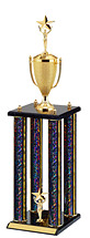31" Large Dazzling Black Round Column Trophy