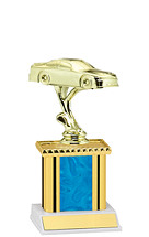 Holographic Blue Trophy with Rectangular Column - 9"