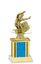 Holographic Blue Trophy with Rectangular Column - 9"