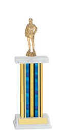 12-14" Blue Trophy with Rectangular Column