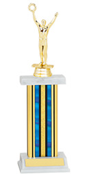 12-14" Blue Trophy with Rectangular Column
