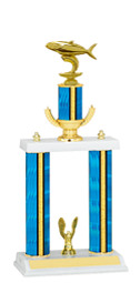18-20" Blue Trophy with Double Column Base