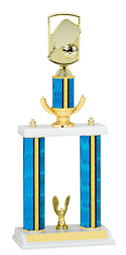18-20" Blue Trophy with Double Column Base