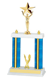 13-15" Blue Trophy with Double Columns