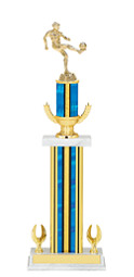 19-21" Blue Trophy with Wreath Riser