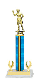 12-14" Blue Trophy with 2 Eagle Base