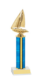 10-12" Blue Trophy with Round Column