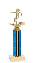 10-12" Blue Trophy with Round Column