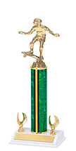 12-14" Green and Gold Trophy with 2 Eagle Base