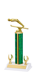 12-14" Green and Gold Trophy with 2 Eagle Base