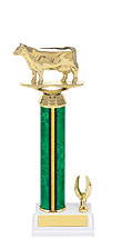 11-13" Green and Gold Trophy with 1 Eagle Base