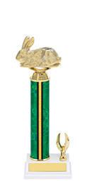 11-13" Green and Gold Trophy with 1 Eagle Base