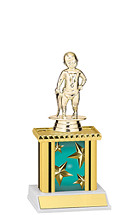 9" Teal Star Trophy with Rectangular Column