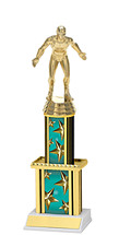 12" Teal Star Trophy with Twin Column