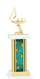 12-14" Rectangular Teal Star Trophy
