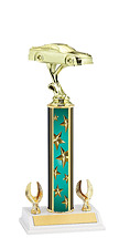 12-14" Teal Stars Trophy with 2 Eagle Base