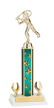 12-14" Teal Stars Trophy with 2 Eagle Base