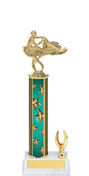 11-13" Teal Star Trophy with 1 Eagle Base