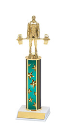 10-12" Teal Star Trophy with Round Column