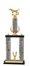 19-21" Holographic Silver Column Trophy with Wreath Riser and Top Column