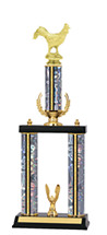 19-21" Holographic Silver Trophy with Wreath Riser and Top Column