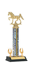 12-14" Holographic Silver Column Trophy - 2 Eagle Base