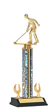12-14" Holographic Silver Trophy - 2 Eagle Base