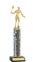 10-12" Holographic Silver Round Column Trophy