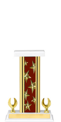 Maroon Star Trophy with Rectangular Column and 2 Eagle Base | Dinn Trophy