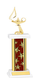 12-14" Rectangular Maroon Star Trophy