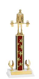 12-14" Maroon Stars Trophy with 2 Eagle Base