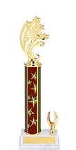 11-13" Maroon Star Trophy with 1 Eagle Base