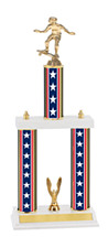 18-20" Red, White and Blue Trophy with Double Column Base
