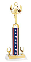 12-14" Red, White and Blue Trophy with 2 Eagle Base