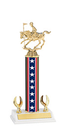 12-14" Red, White and Blue Trophy with 2 Eagle Base