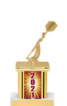 2021 Trophy with Rectangular Column - 9"