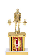 2021 Trophy with Rectangular Column - 9"